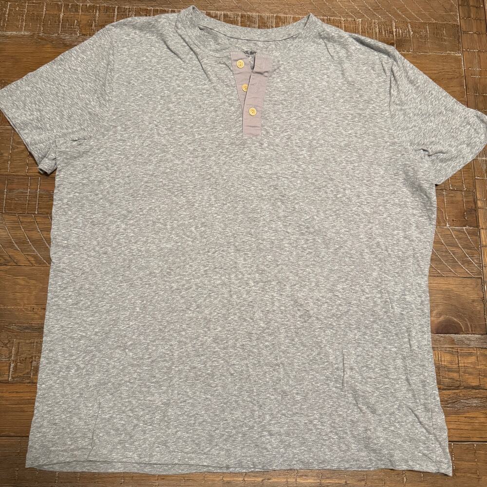 Goodfellow & Co Heather Gray Henley T-Shirt XL Short Sleeve Minimalist Casual